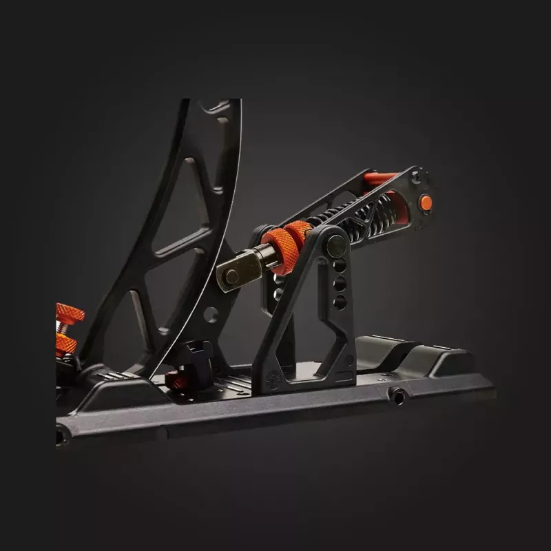 Pedais gaming Asetek 40-010-0000002 — pedais com fio para PC, caixa em alumínio/bronze, preto/laranja/branco