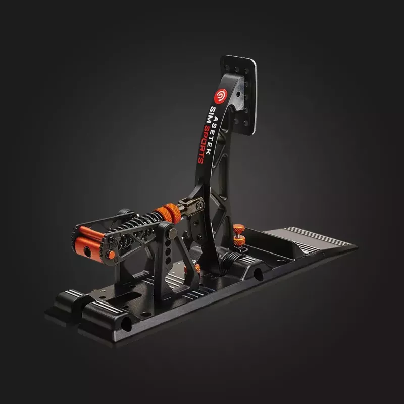 Pedais gaming Asetek 40-010-0000002 — pedais com fio para PC, caixa em alumínio/bronze, preto/laranja/branco