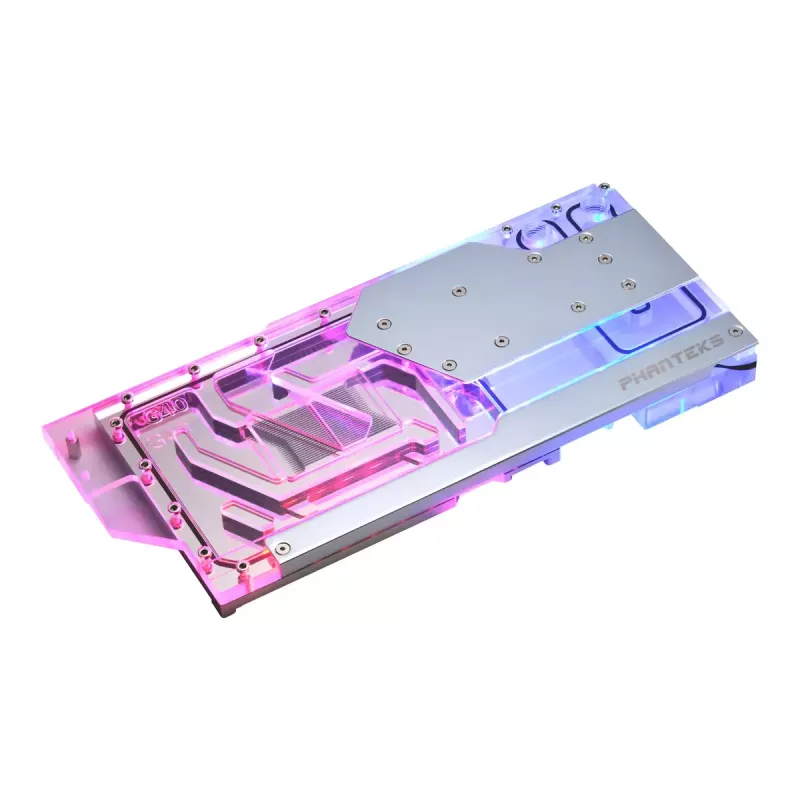 Bloco de água + backplate Phanteks Glacier G40 acrílico cobre cinzento transparente