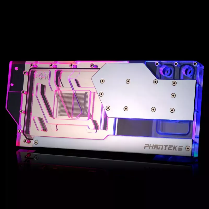 Bloco de água + backplate Phanteks Glacier G40 acrílico cobre cinzento transparente