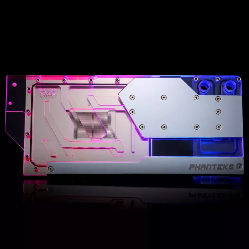 Bloco de água + backplate Phanteks Glacier G40 acrílico cobre cinzento transparente