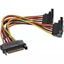 Cabo de alimentação SATA em Y InLine conector fêmea SATA / 2x conector macho SATA com bloqueio 0,15 m