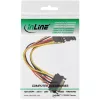 Cabo de alimentação SATA em Y InLine conector fêmea SATA / 2x conector macho SATA com bloqueio 0,15 m