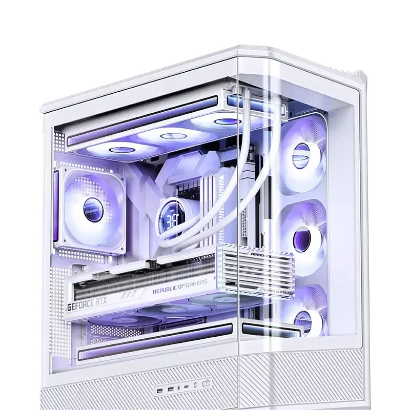 Caixa de computador Jonsbo D400 Midi Tower ATX Vidro Temperado – Branco