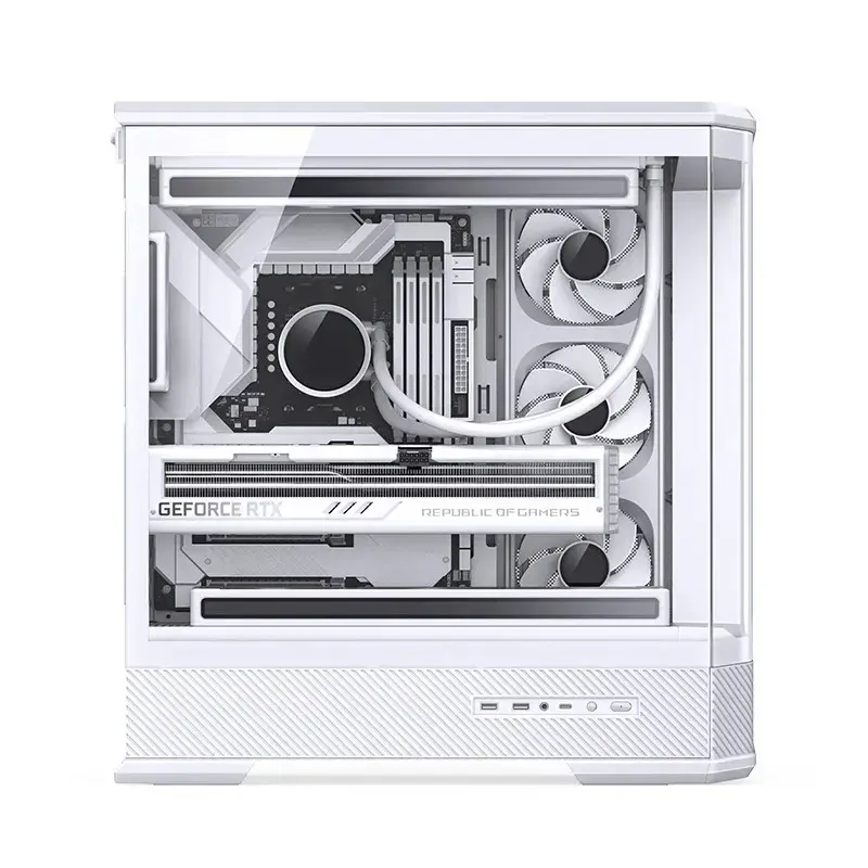 Caixa de computador Jonsbo D400 Midi Tower ATX Vidro Temperado – Branco
