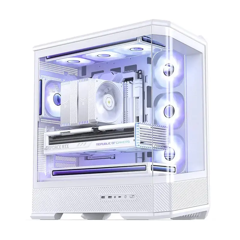 Caixa de computador Jonsbo D400 Midi Tower ATX Vidro Temperado – Branco