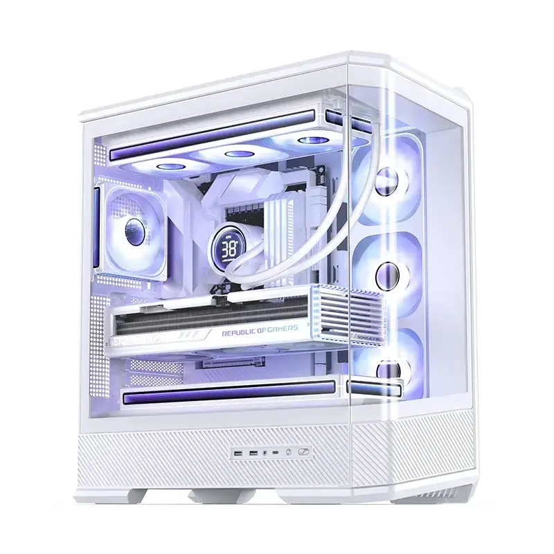 Caixa de computador Jonsbo D400 Midi Tower ATX Vidro Temperado – Branco