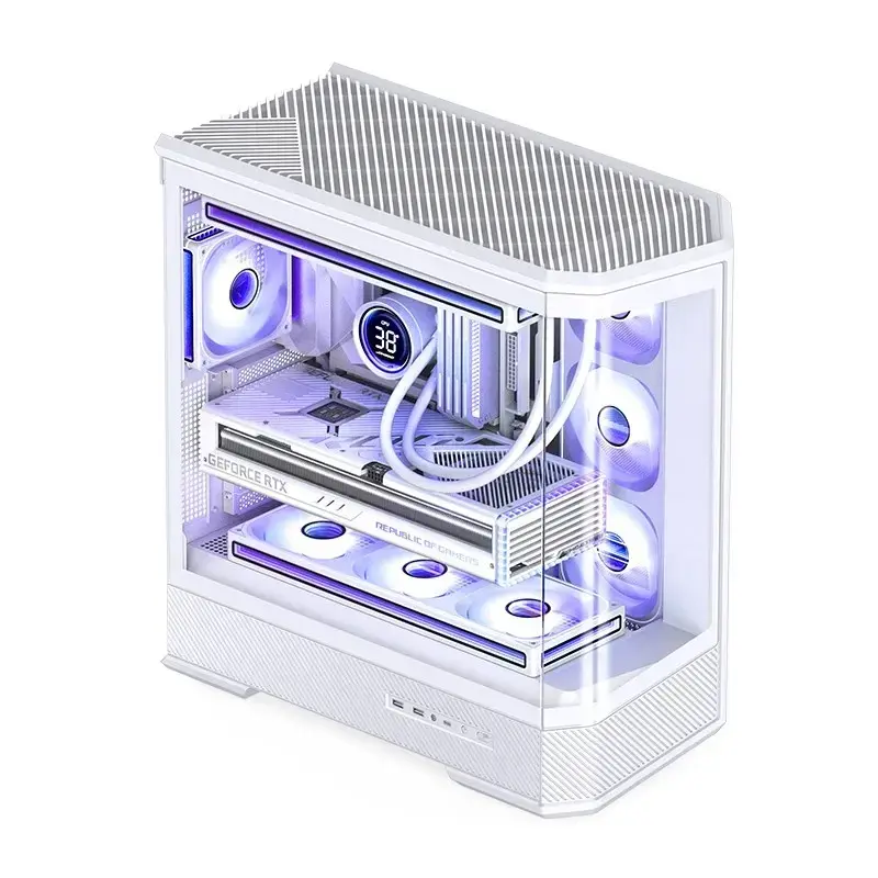 Caixa de computador Jonsbo D400 Midi Tower ATX Vidro Temperado – Branco