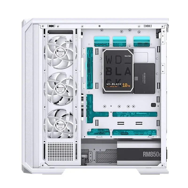 Caixa de computador Jonsbo D400 Midi Tower ATX Vidro Temperado – Branco