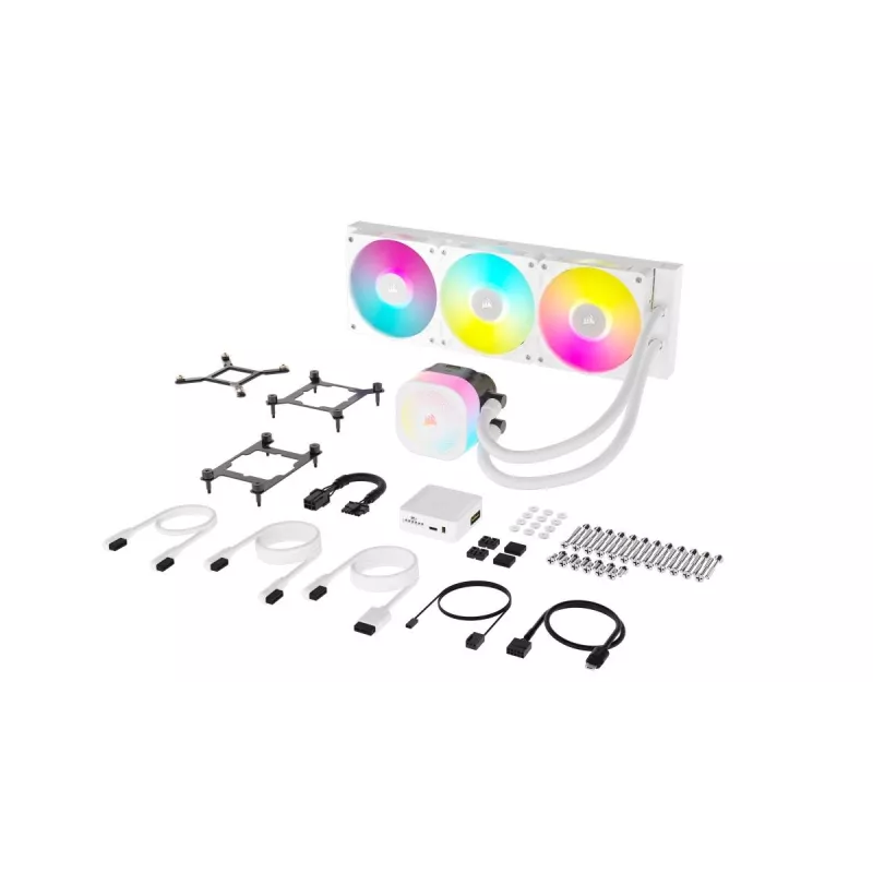 Dissipador de CPU CORSAIR - Icue Link Titan 360 Rx RGB Refrigeração Líquida AIO - Branco