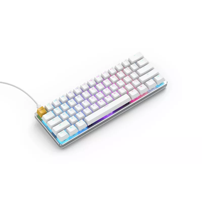 Teclado Glorious Gaming GMMK USB QWERTY US International Prateado, Branco