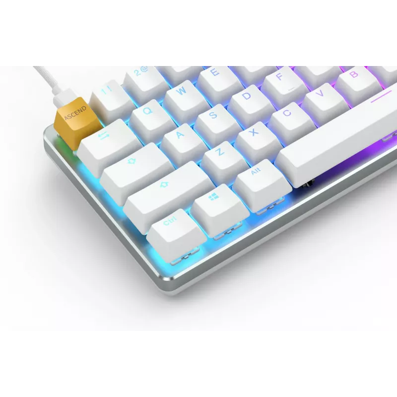 Teclado Glorious Gaming GMMK USB QWERTY US International Prateado, Branco