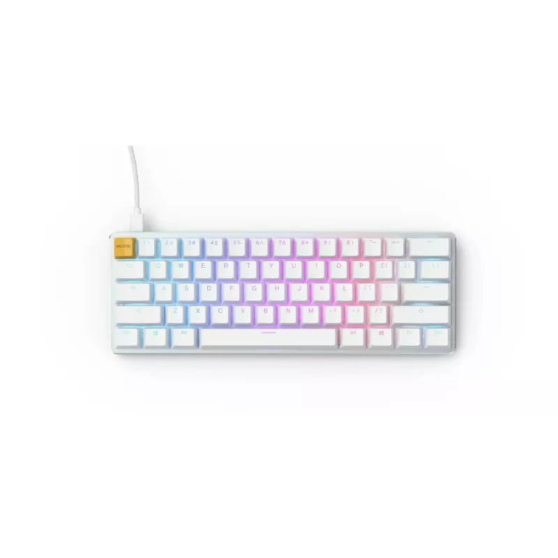 Teclado Glorious Gaming GMMK USB QWERTY US International Prateado, Branco
