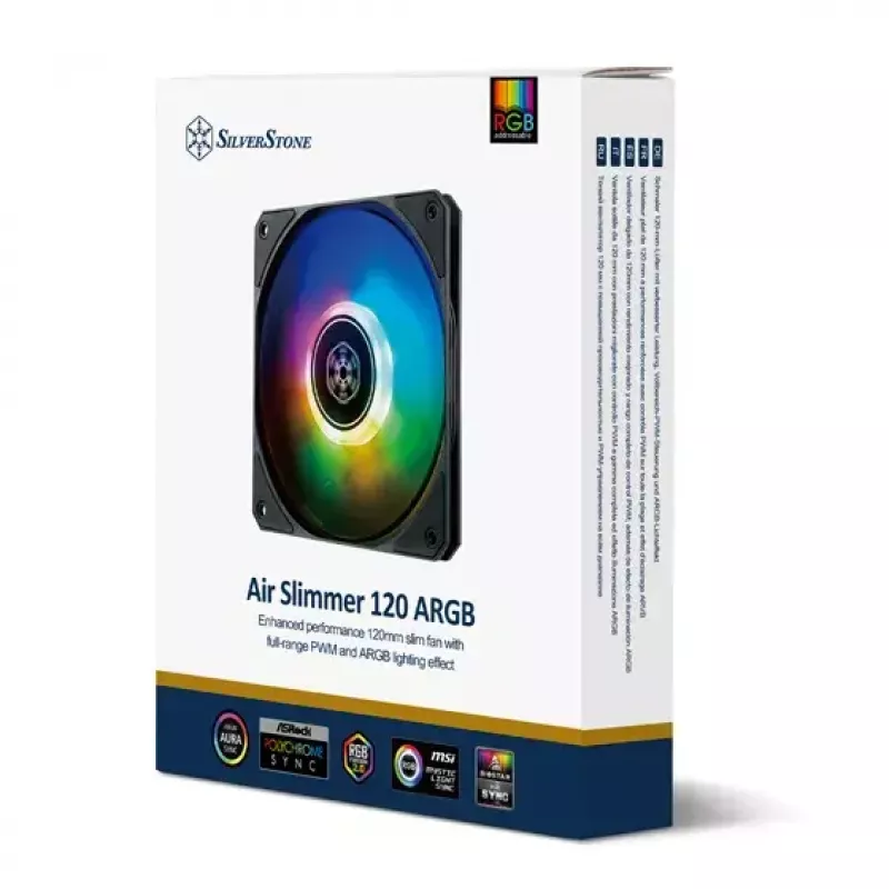 Dissipador de ar Silverstone Air Slimmer 120 12 cm Preto Transparente