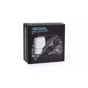 Conjunto de montagem Alphacool Eiszapfen Conector em L rotativo G1/4 rosca macho para G1/4 rosca fêmea branco