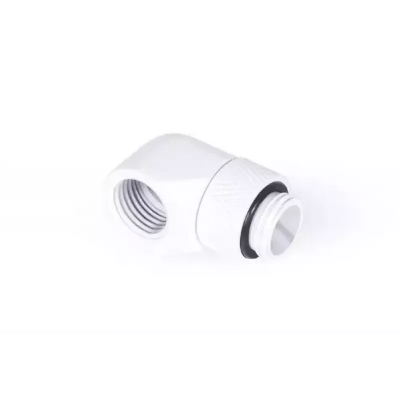 Conjunto de montagem Alphacool Eiszapfen Conector em L rotativo G1/4 rosca macho para G1/4 rosca fêmea branco