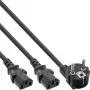 InLine Cabo de alimentação em Y 1x CEE 7/7 angular / 2x ficha IEC C13 de 3 polos, 1,8 m