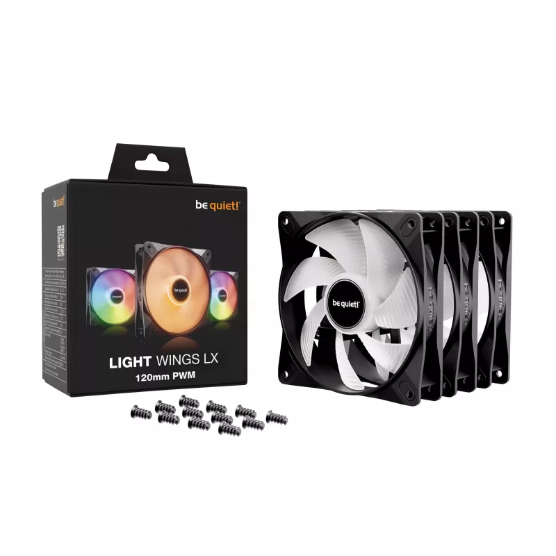 be quiet LIGHT WINGS LX 120mm PWM pack de 3 preto ventoinha para caixa de computador 12 cm 3 unid.