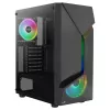Aerocool SCAPEBKV3 caixa Gaming ATX frente RGB LED vidro temperado 3x ventoinhas ARGB preto