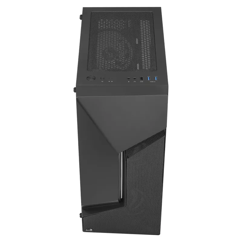 Aerocool SCAPEBKV3 caixa Gaming ATX frente RGB LED vidro temperado 3x ventoinhas ARGB preto