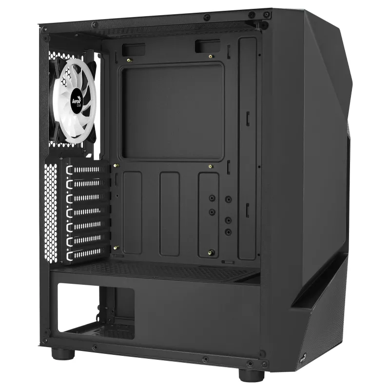 Aerocool SCAPEBKV3 caixa Gaming ATX frente RGB LED vidro temperado 3x ventoinhas ARGB preto