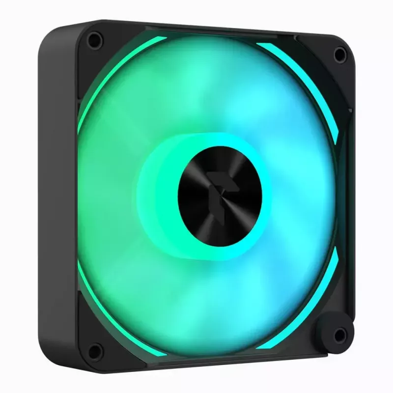 APNX FP2-120 PWM ARGB ventoinha de caixa, 120 mm, 500–1800 rpm, 83,85 CFM, 34,8 dB, preto