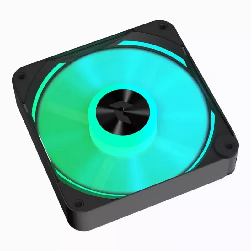APNX FP2-120 PWM ARGB ventoinha de caixa, 120 mm, 500–1800 rpm, 83,85 CFM, 34,8 dB, preto
