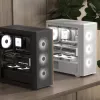 Aerocool D501A Midi Tower preto, madeira