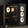 Aerocool D501A Midi Tower preto, madeira