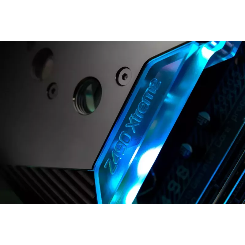 Bloco de água EK Water Blocks acrílico alumínio latão cobre prateado transparente