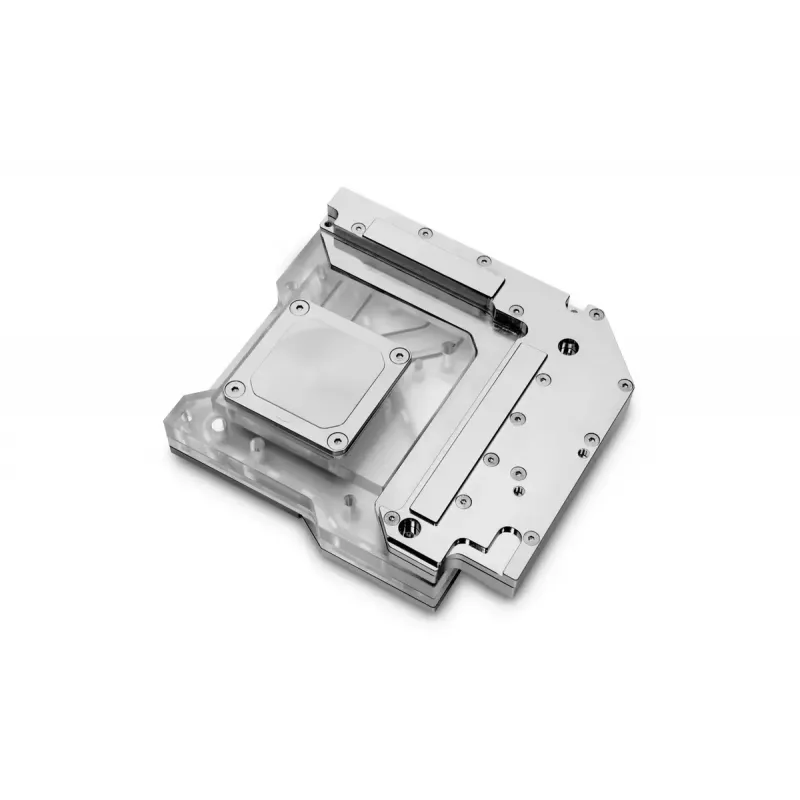 Bloco de água EK Water Blocks acrílico alumínio latão cobre prateado transparente