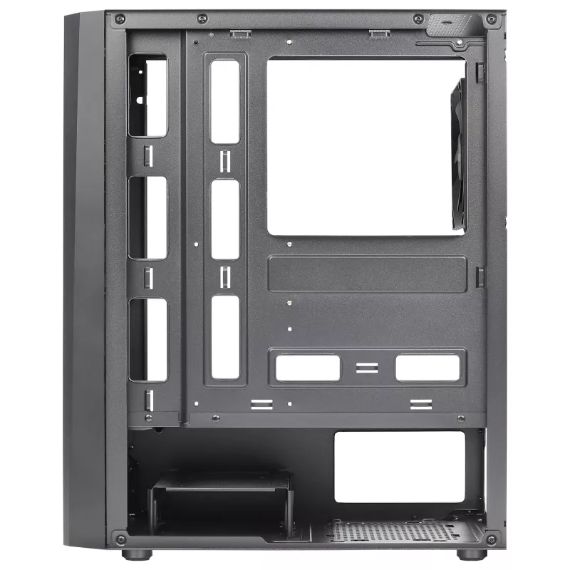 Caixa de PC Aerocool DELTABKV1 ATX com frente RGB, janela lateral completa, ventoinha de 12 cm, preta