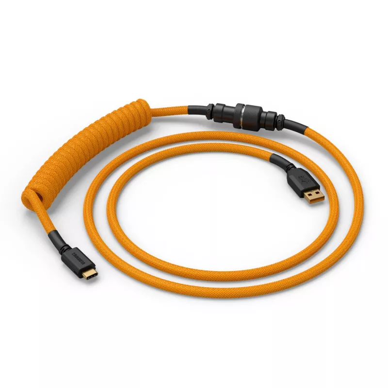 Cabo espiral USB GLORIOUS GMMK Glorious Gold para teclados mecânicos, cabo espiral removível, USB-A para USB-C
