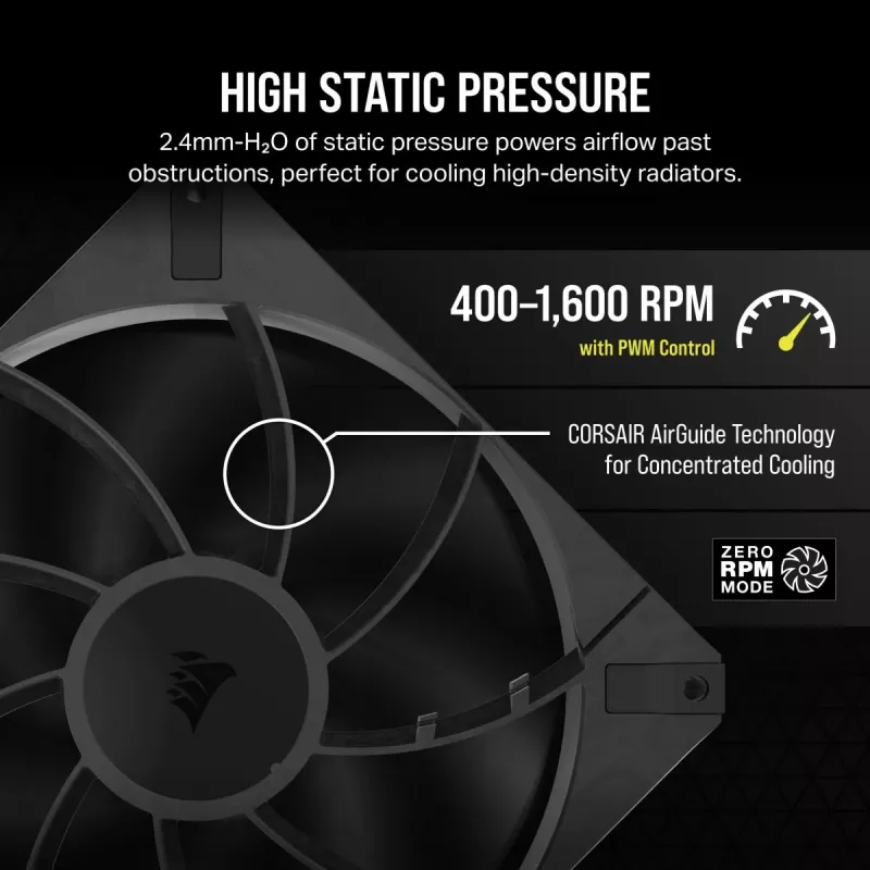 Ventoinha CORSAIR - série Rs Rs140 Max 140 mm embalagem individual