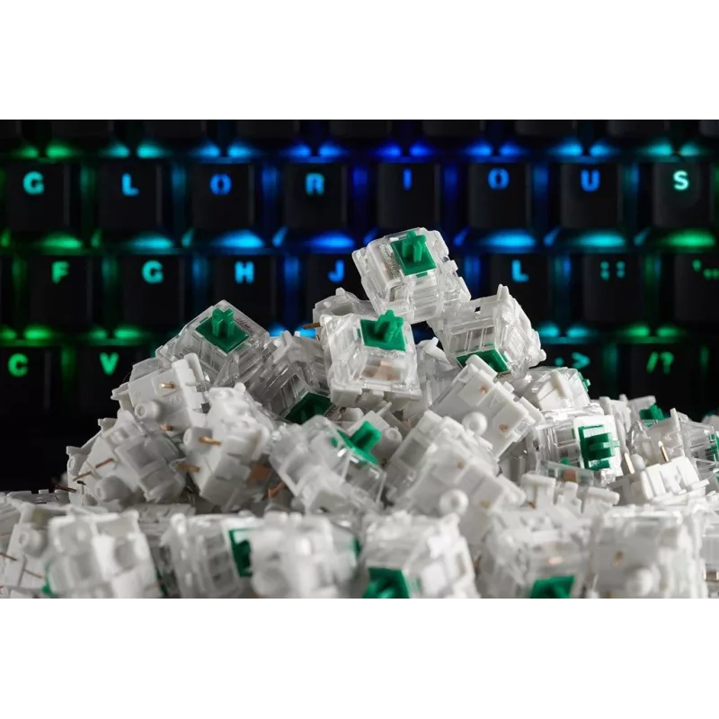Interruptores Glorious Gaming Gateron Green – Linear Silent, verde, 120 unidades, Gateron, Glorious PC Gaming Race GMMK, China