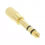 Adaptador de áudio InLine ficha 6,3mm / conector fêmea 3,5mm estéreo banhado a ouro metal