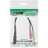 Cabo adaptador de áudio para headset InLine, 2x fichas 3,5 mm para conector fêmea 3,5 mm de 4 polos, CTIA, 0,15 m