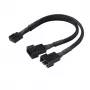 Akasa AK-CBFA04-15 cabo divisor PWM para ventoinhas, 15 cm, revestido, preto