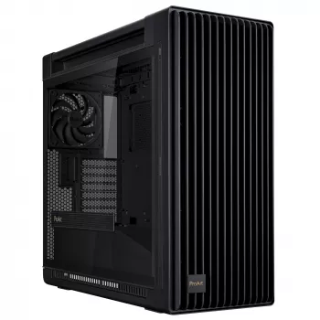 Caixa de PC ASUS ProArt PA602 Midi Tower preto – suporte ATX/EATX, vidro temperado, 2 ventoinhas frontais de 200 mm, radiador superior de 360 mm, GPU até 450 mm