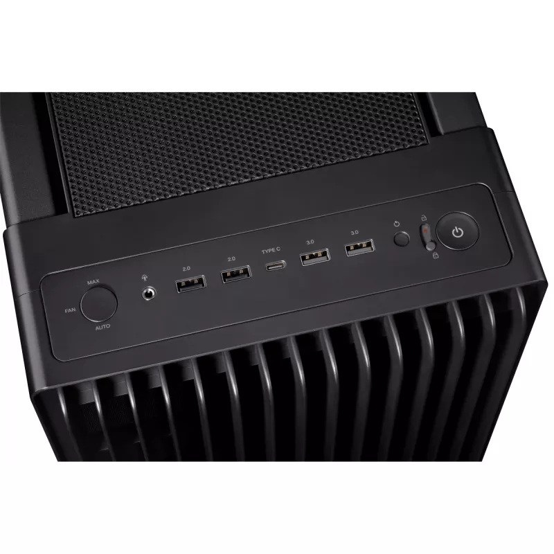Caixa de PC ASUS ProArt PA602 Midi Tower preto – suporte ATX/EATX, vidro temperado, 2 ventoinhas frontais de 200 mm, radiador superior de 360 mm, GPU até 450 mm