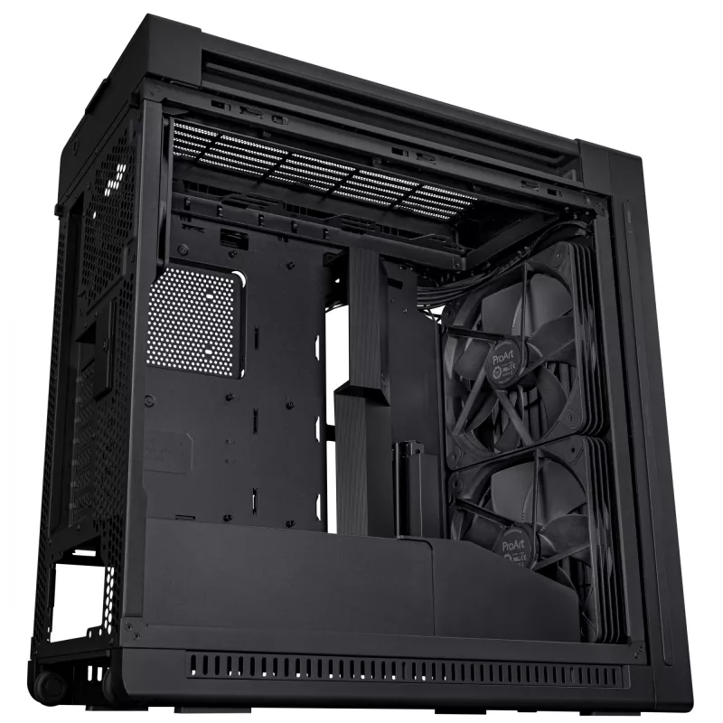 Caixa de PC ASUS ProArt PA602 Midi Tower preto – suporte ATX/EATX, vidro temperado, 2 ventoinhas frontais de 200 mm, radiador superior de 360 mm, GPU até 450 mm