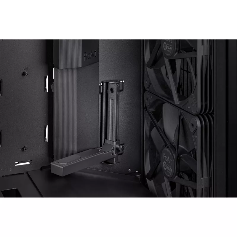 Caixa de PC ASUS ProArt PA602 Midi Tower preto – suporte ATX/EATX, vidro temperado, 2 ventoinhas frontais de 200 mm, radiador superior de 360 mm, GPU até 450 mm