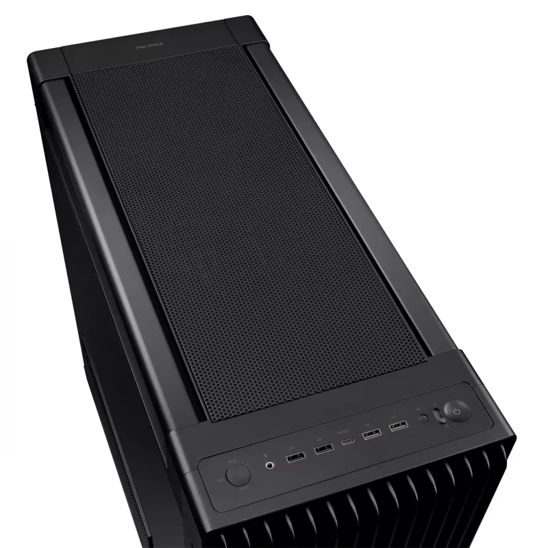 Caixa de PC ASUS ProArt PA602 Midi Tower preto – suporte ATX/EATX, vidro temperado, 2 ventoinhas frontais de 200 mm, radiador superior de 360 mm, GPU até 450 mm