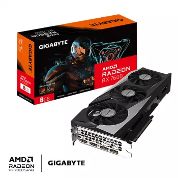 Placa gráfica GIGABYTE GAMING Radeon RX 7600 8 GB GDDR6, PCIe 4.0, 128-Bit, WINDFORCE 3X