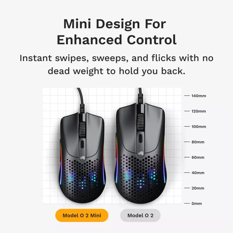 Rato gaming Glorious Gaming Model O 2 Mini RGB preto