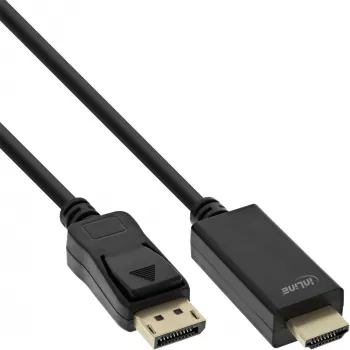Cabo conversor InLine DisplayPort para HDMI, 4K/60Hz, preto, 3m