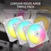 Ventoinha Corsair RS120 ARGB 12 cm branco 420–2100 U/min 3 unid.