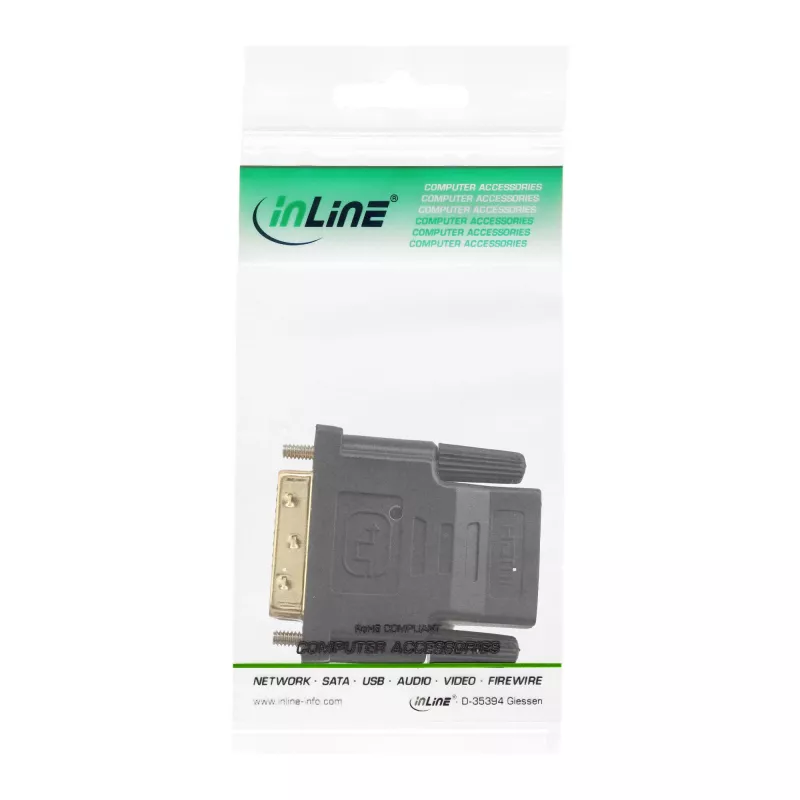 Adaptador InLine HDMI para DVI fêmea / macho dourado, 4K2K