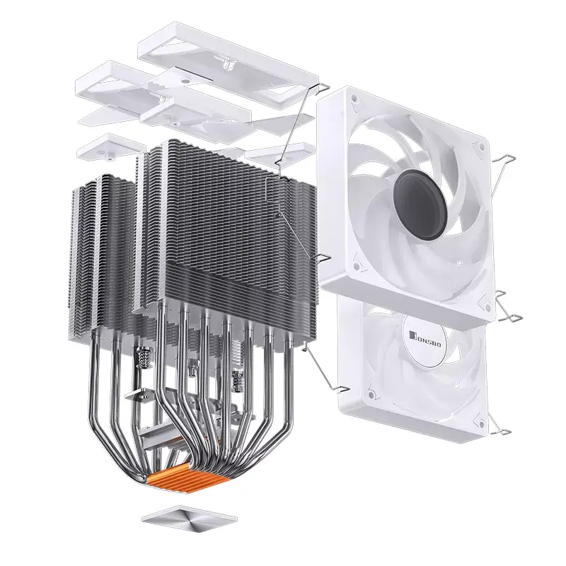 Jonsbo CR-3000 ARGB cooler de CPU de torre dupla, 2 x 120 mm, branco