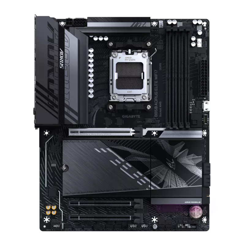 Placa-mãe GIGABYTE B850 AORUS ELITE WIFI7 — AMD B850, socket AM5, ATX, DDR5, 4x DIMM, 256 GB, Wi‑Fi 7, 2,5 Gb LAN